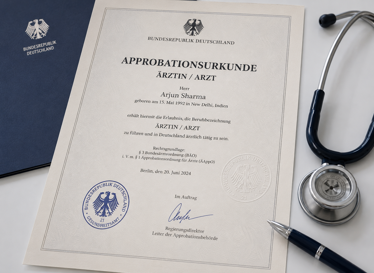 German Approbation License - Doctor examining