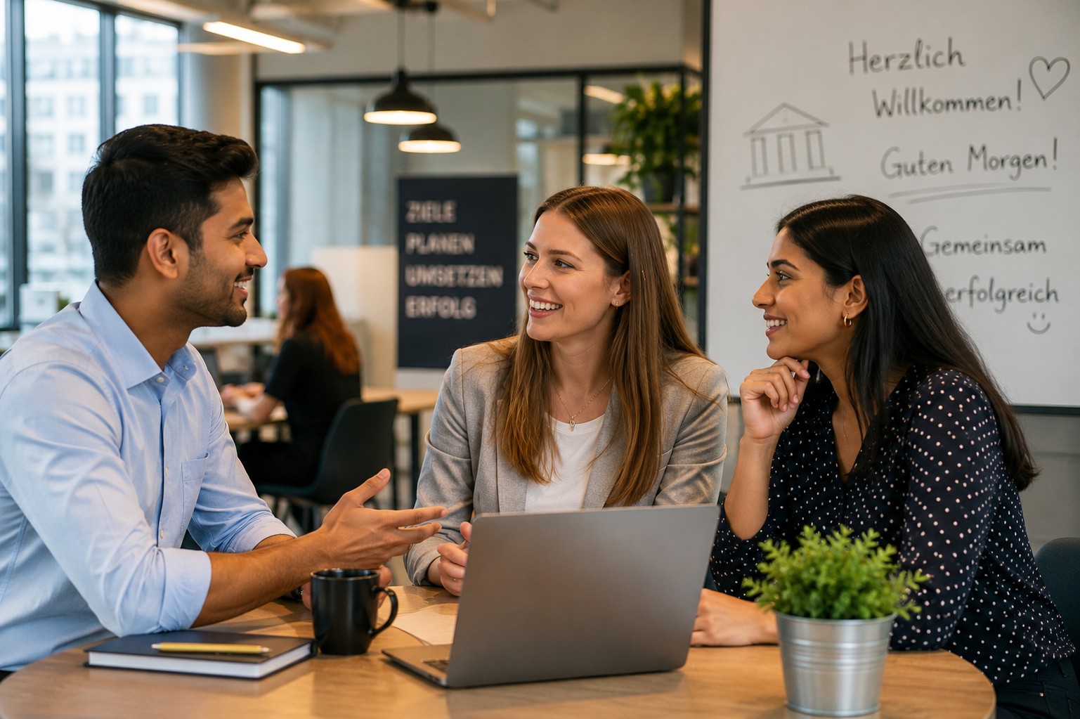 Students or professionals discussing in Germany